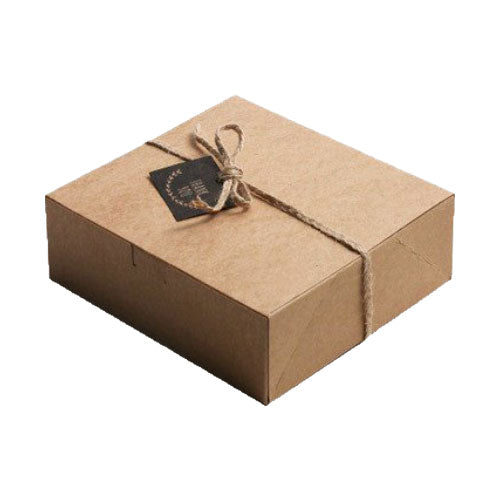 Brown gift box with string tie
